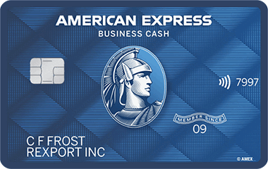 Blue Business Cash Card from American Express with blue gradient design