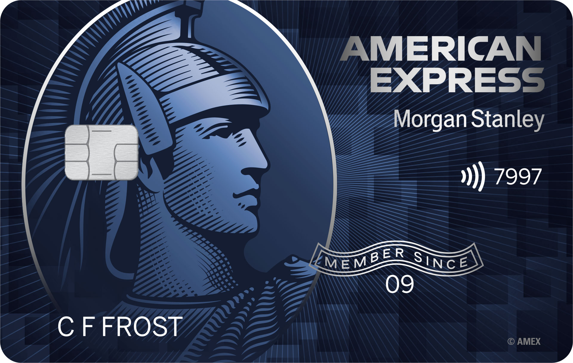 Morgan Stanley Blue Cash Preferred American Express Card product shot showing card art on white background