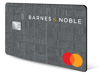 Barnes & Noble Mastercard in angled view showing distinctive card design with Barnes & Noble branding