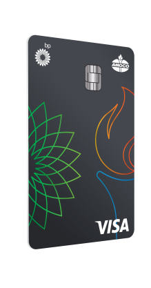 bp rewards Visa card art - black card with BP logo