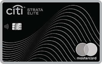 Citi Strata Elite℠ Card featuring dark premium design with Citi branding